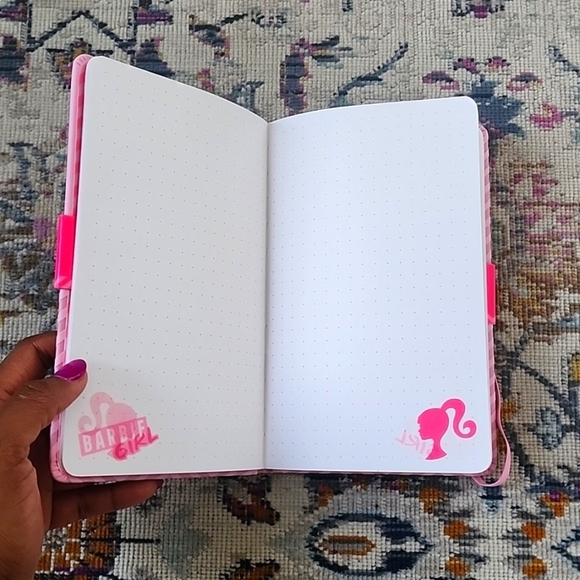 NWT, Barbie Pink Journal Diaries Notebook Drawing Pad Vegan Leather Secret Book - Picture 3 of 11